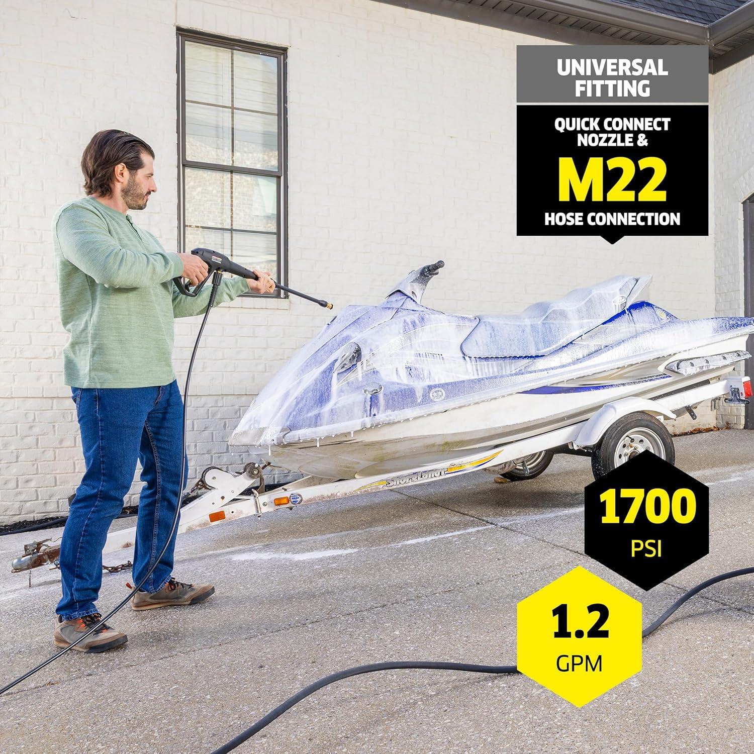 image:imageKrcher Pressure Washer K1700B CETA Certified 3 Spray Nozzles Detergent Tank for Cars Driveways Siding Patios 12 max GPMYellow