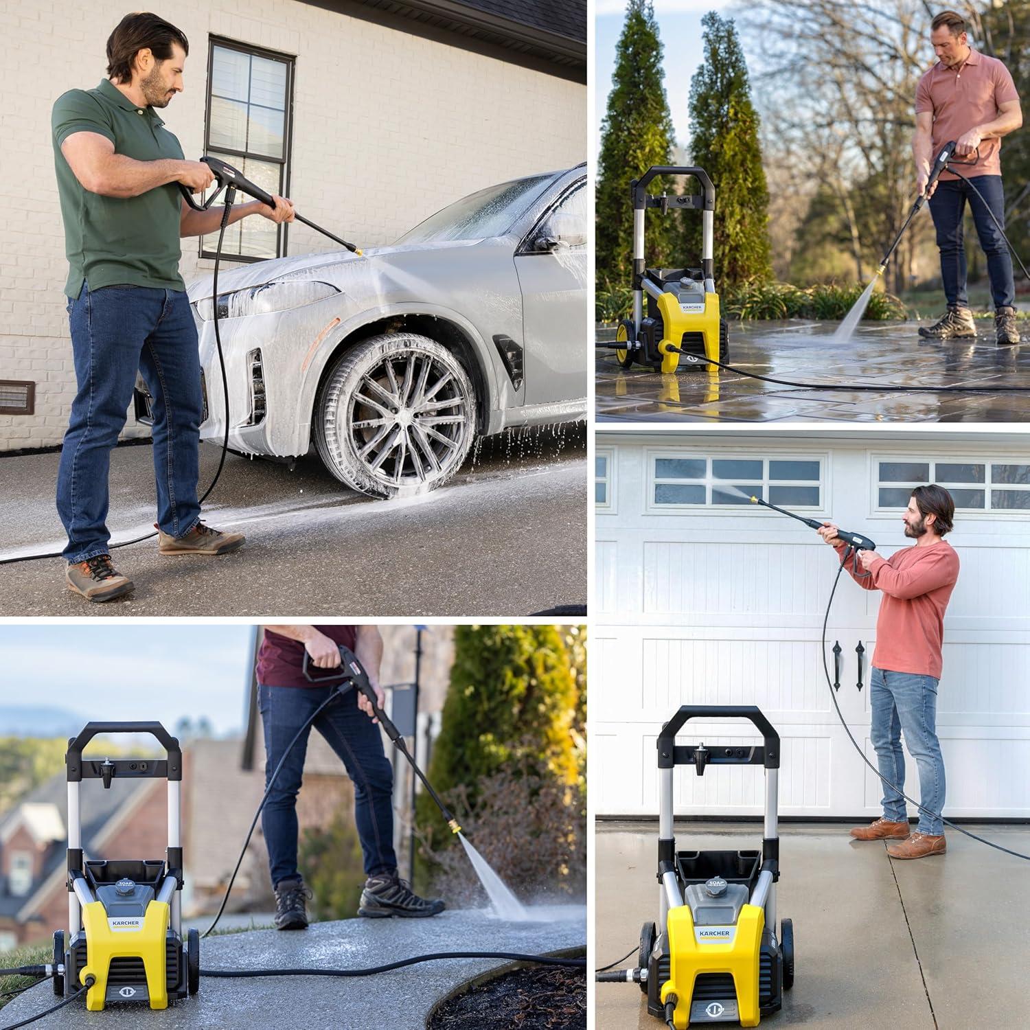 image:imageKrcher Pressure Washer K1700B CETA Certified 3 Spray Nozzles Detergent Tank for Cars Driveways Siding Patios 12 max GPMYellow