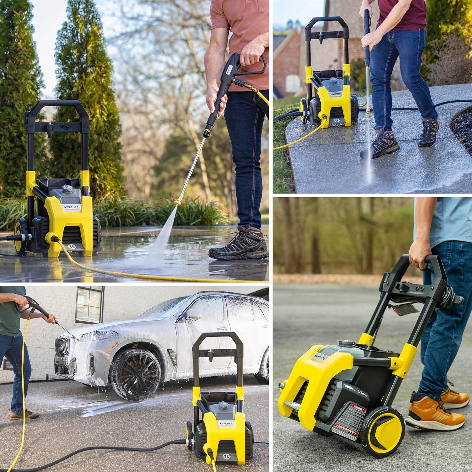 image:imageKrcher Pressure Washer K1700B CETA Certified 3 Spray Nozzles Detergent Tank for Cars Driveways Siding Patios 12 max GPMYellow