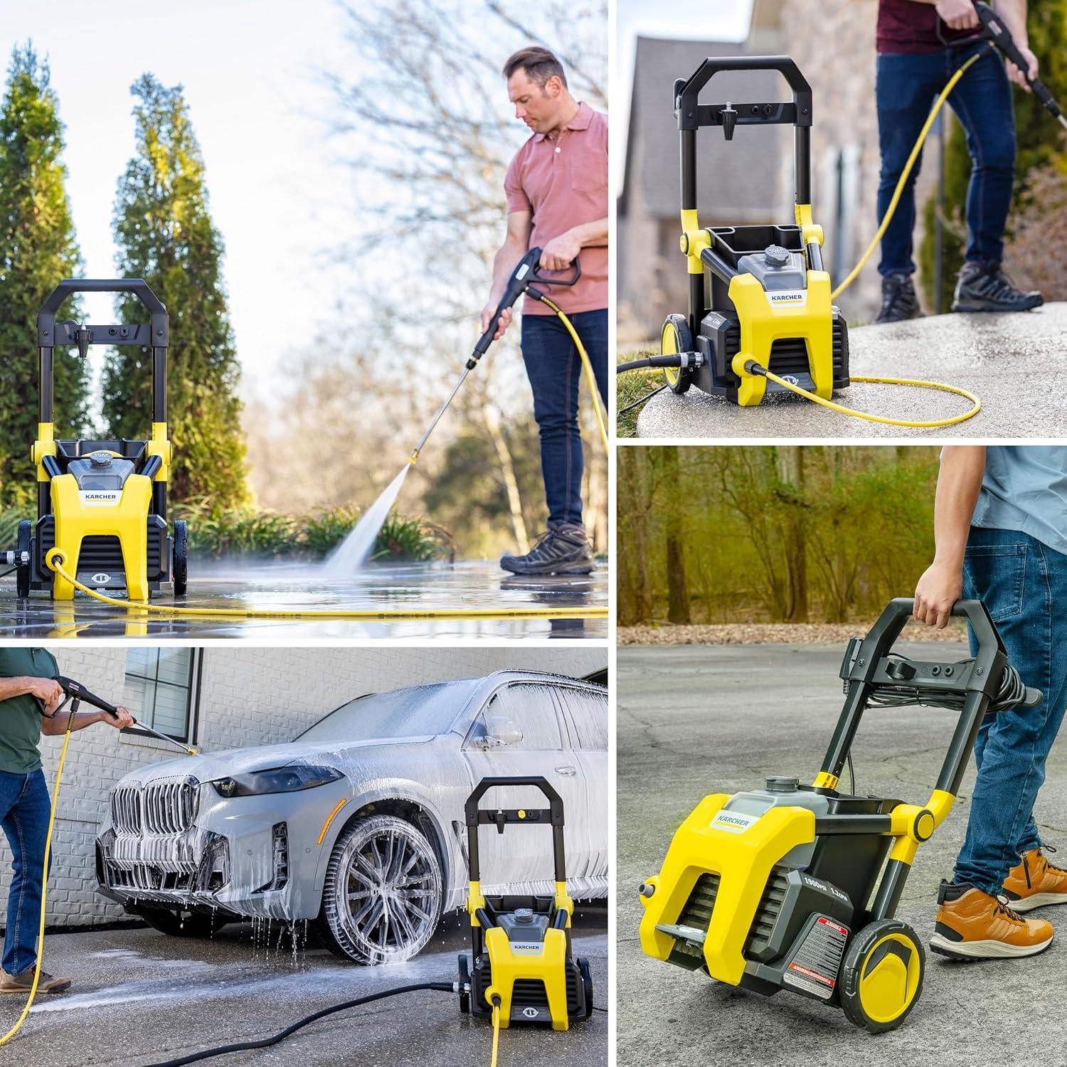 image:imageKrcher Pressure Washer K1700B CETA Certified 3 Spray Nozzles Detergent Tank for Cars Driveways Siding Patios 12 max GPMYellow