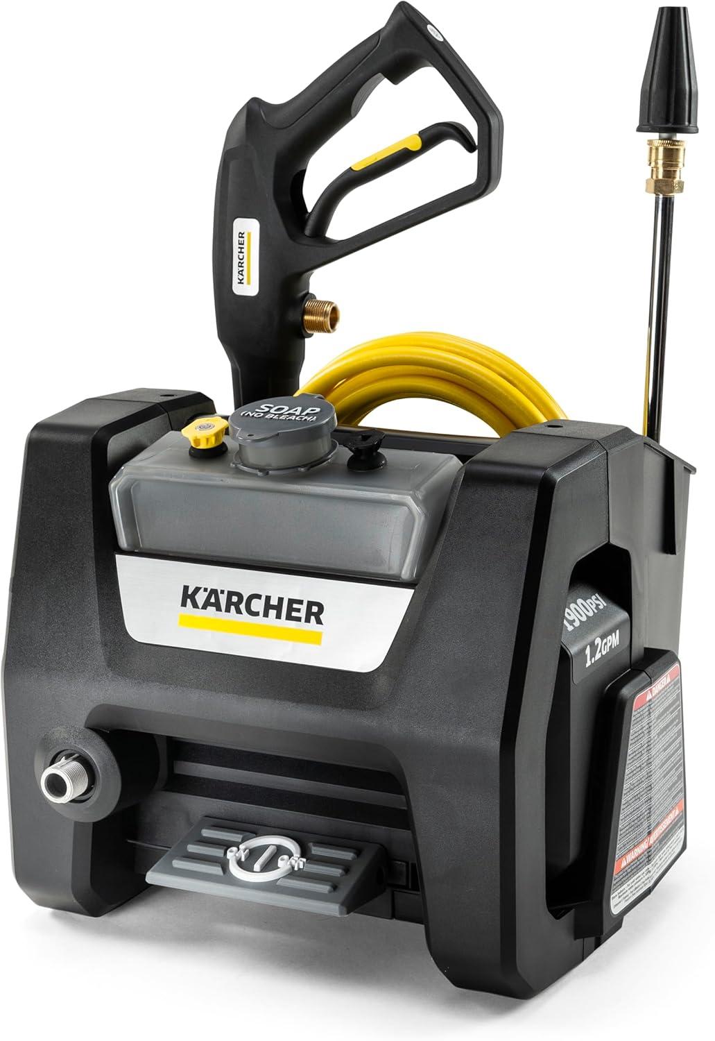 image:imageKrcher Pressure Washer K1700PSB Cube 3 Spray Nozzles Detergent Tank for Cars Driveways Siding Patios 1700 PSI 146 max GPM BlackBlack