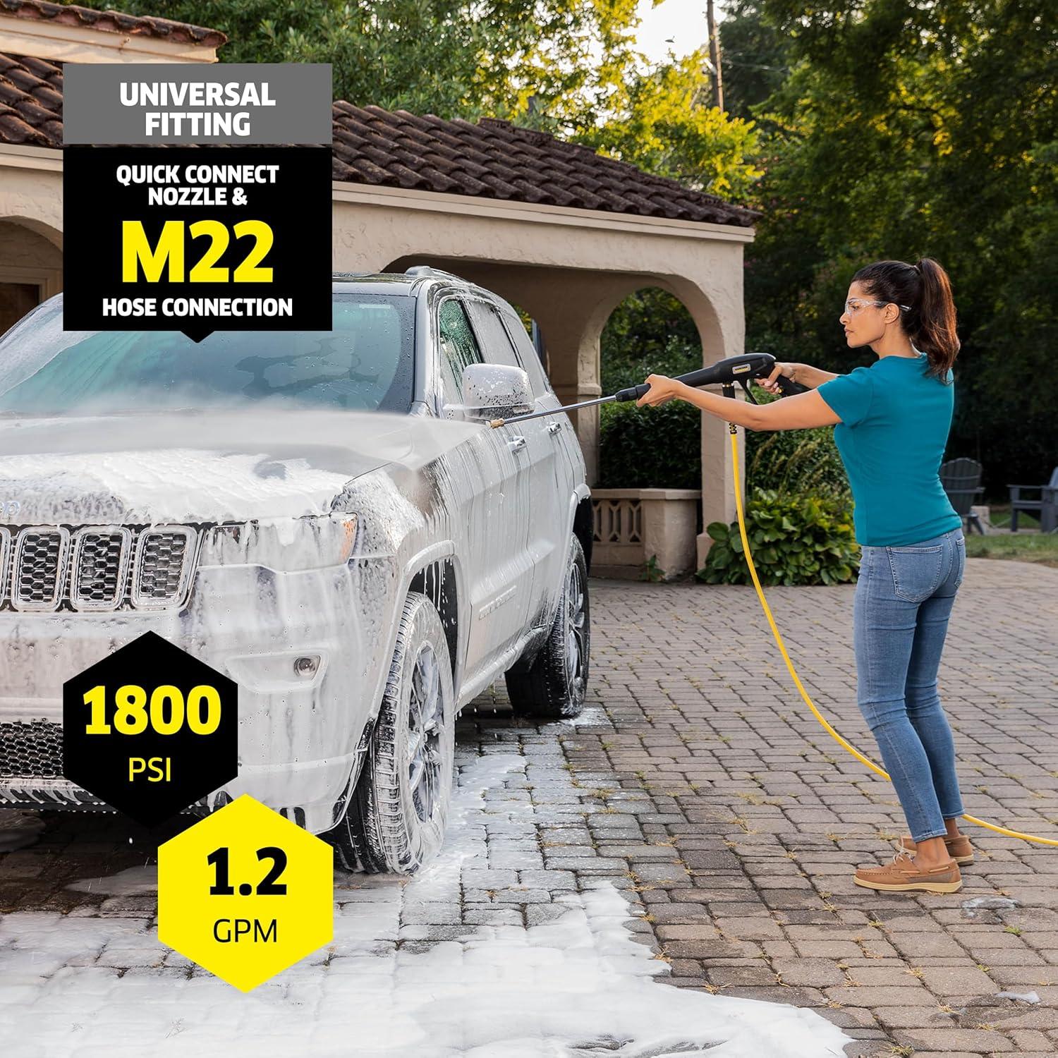 image:imageKrcher Pressure Washer K1700PSB Cube 3 Spray Nozzles Detergent Tank for Cars Driveways Siding Patios 1700 PSI 146 max GPM BlackYellow