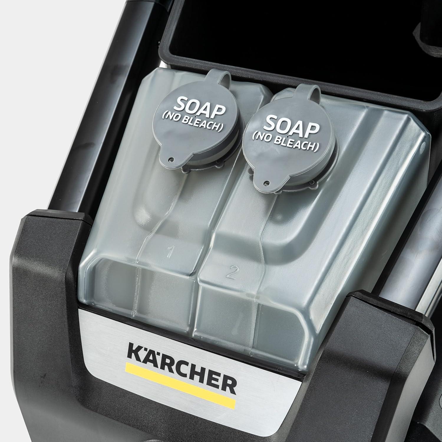 image:imageKrcher Pressure Washer K2300PSB 4 Spray Nozzles Detergent Tank Hose Reel for Cars Driveways Siding Patios 207 max GPMBlack