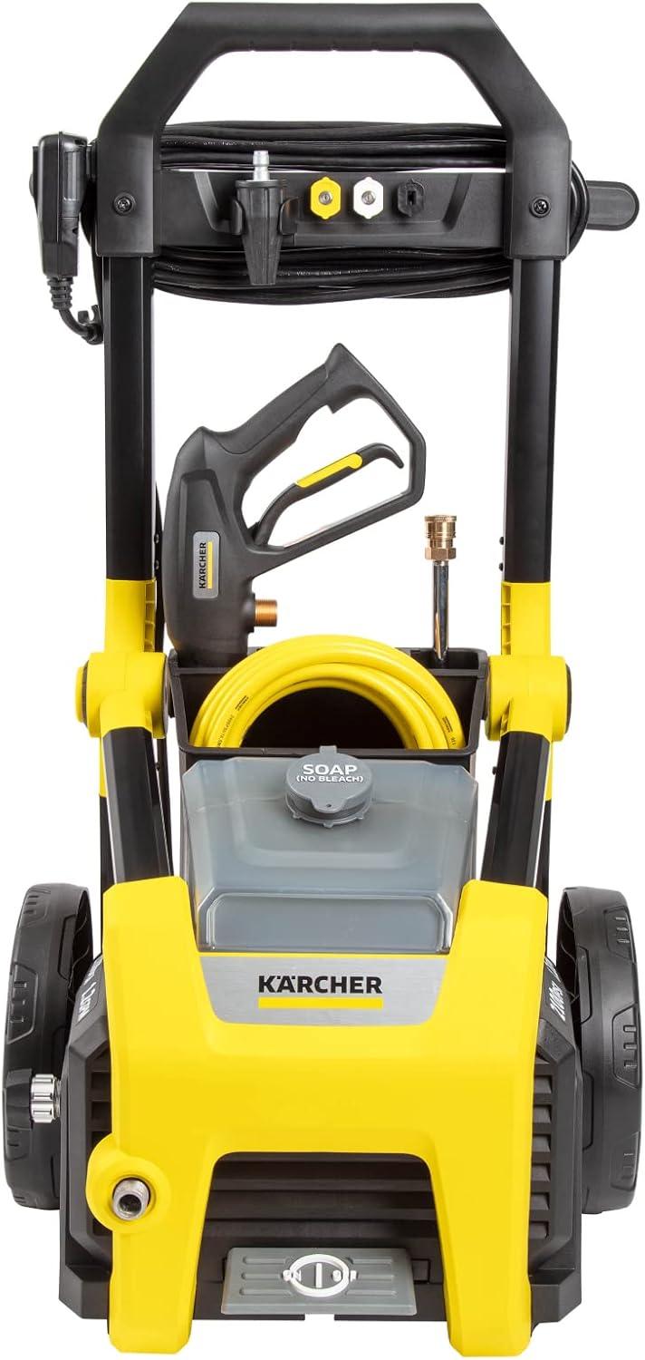 image:imageKrcher Pressure Washer K2300PSB 4 Spray Nozzles Detergent Tank Hose Reel for Cars Driveways Siding Patios 207 max GPMYellow