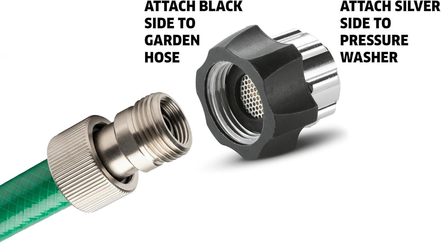 image:imageKrcher Pressure Washer K2300PSB 4 Spray Nozzles Detergent Tank Hose Reel for Cars Driveways Siding Patios 207 max GPMYellow
