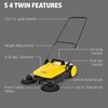 image:imageKrcher Walk Behind Outdoor Push Sweeper S 4 Twin GoFurther for Workshops Sidewalks Driveways or Garages with Debris Grabber 525 Gallon Capacity 268 Sweeping WidthYellow
