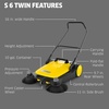 image:imageKrcher Walk Behind Outdoor Push Sweeper S 4 Twin GoFurther for Workshops Sidewalks Driveways or Garages with Debris Grabber 525 Gallon Capacity 268 Sweeping WidthYellow