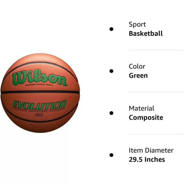 WILSON Evolution Indoor Game Basketballs - Size 5, Size 6 and Size 7