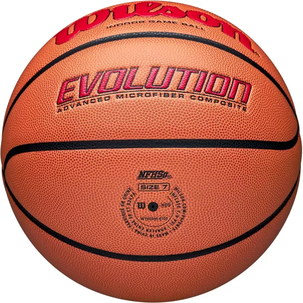 WILSON Evolution Indoor Game Basketballs - Size 5, Size 6 and Size 7