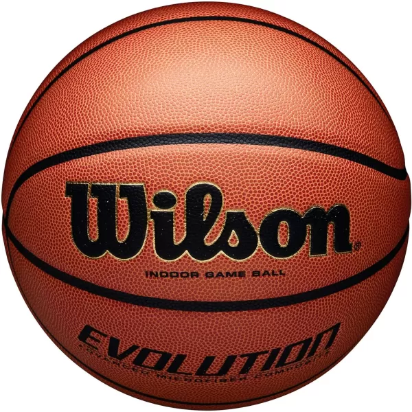 WILSON Evolution Indoor Game Basketballs - Size 5, Size 6 and Size 7