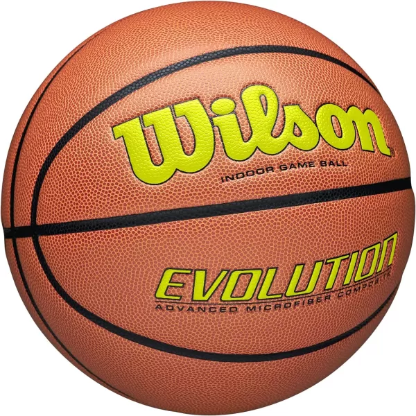 WILSON Evolution Indoor Game Basketballs - Size 5, Size 6 and Size 7