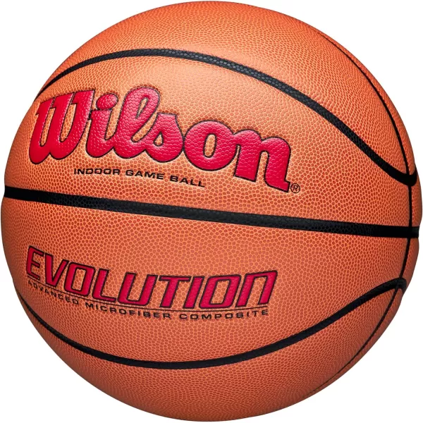 WILSON Evolution Indoor Game Basketballs - Size 5, Size 6 and Size 7