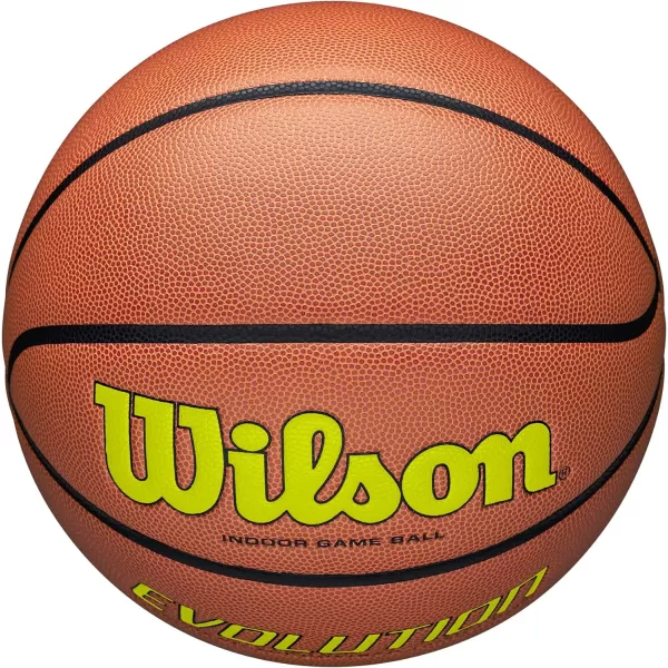 WILSON Evolution Indoor Game Basketballs - Size 5, Size 6 and Size 7