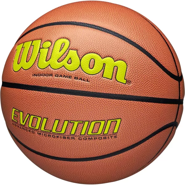 WILSON Evolution Indoor Game Basketballs - Size 5, Size 6 and Size 7
