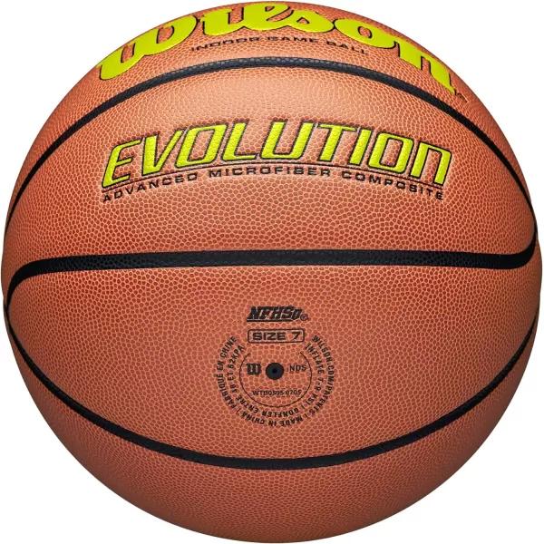 WILSON Evolution Indoor Game Basketballs - Size 5, Size 6 and Size 7