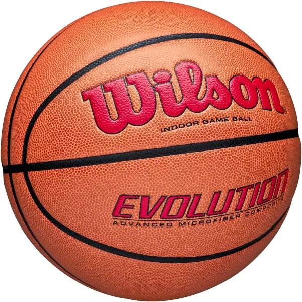 WILSON Evolution Indoor Game Basketballs - Size 5, Size 6 and Size 7
