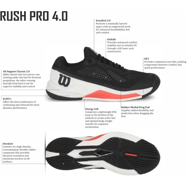 WILSON Men's Rush Pro 4.0 Sneaker