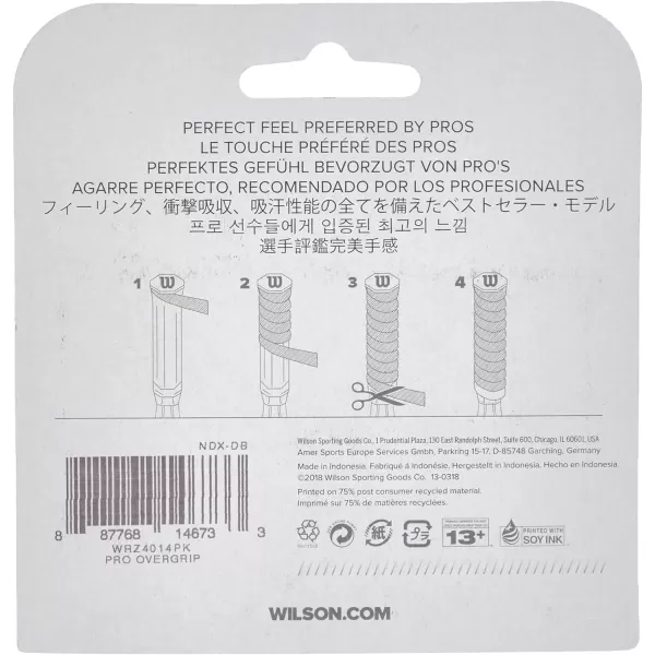 WILSON Sensation Pro Tennis Racquet Over Grip, White