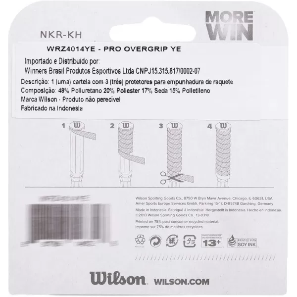 WILSON Sensation Pro Tennis Racquet Over Grip, White