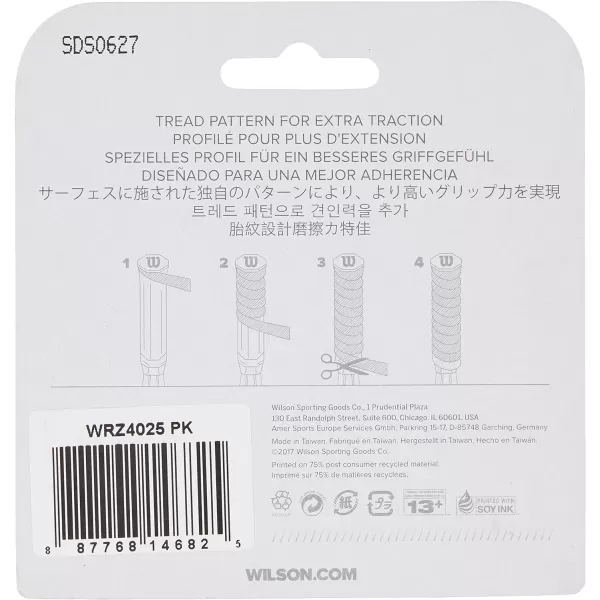 WILSON Sensation Pro Tennis Racquet Over Grip, White