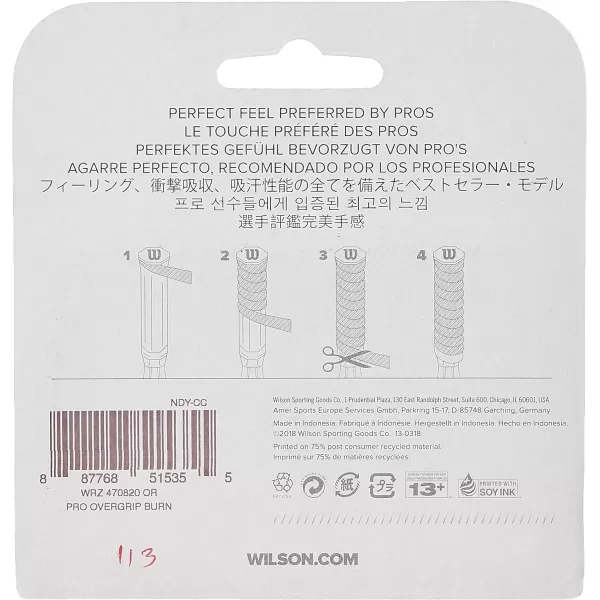 WILSON Sensation Pro Tennis Racquet Over Grip, White
