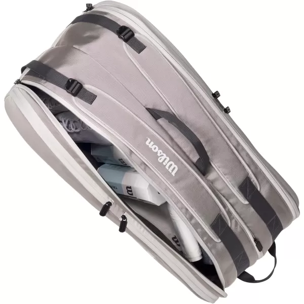 WILSON Tour Tennis Racket Bag - Dark Green and Stone Grey