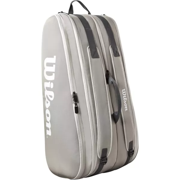 WILSON Tour Tennis Racket Bag - Dark Green and Stone Grey