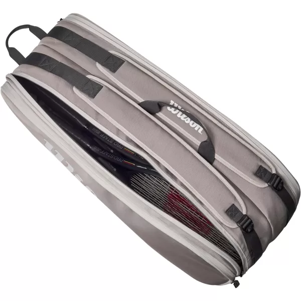 WILSON Tour Tennis Racket Bag - Dark Green and Stone Grey