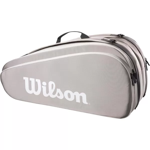 WILSON Tour Tennis Racket Bag - Dark Green and Stone Grey