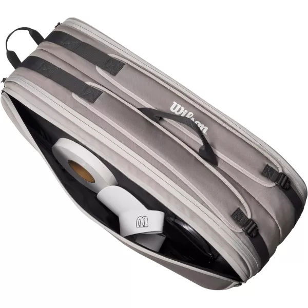 WILSON Tour Tennis Racket Bag - Dark Green and Stone Grey