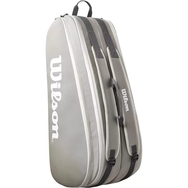 WILSON Tour Tennis Racket Bag - Dark Green and Stone Grey