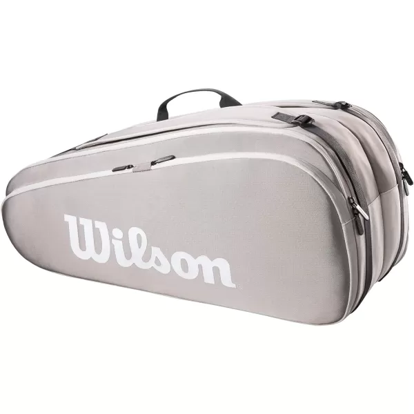 WILSON Tour Tennis Racket Bag - Dark Green and Stone Grey