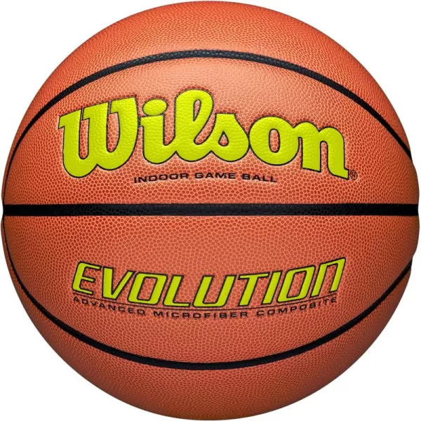 WILSON Evolution Indoor Game Basketballs - Size 5, Size 6 and Size 7