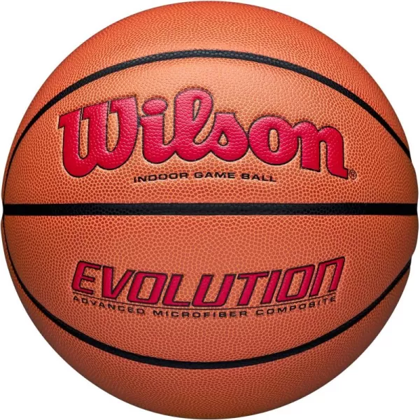 WILSON Evolution Indoor Game Basketballs - Size 5, Size 6 and Size 7