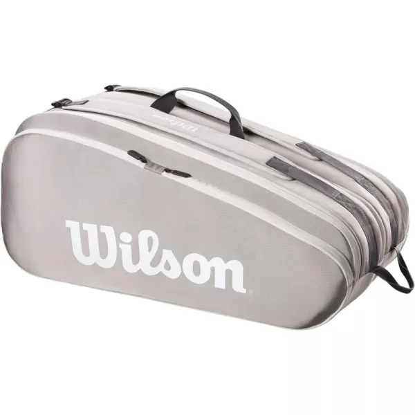 WILSON Tour Tennis Racket Bag - Dark Green and Stone Grey