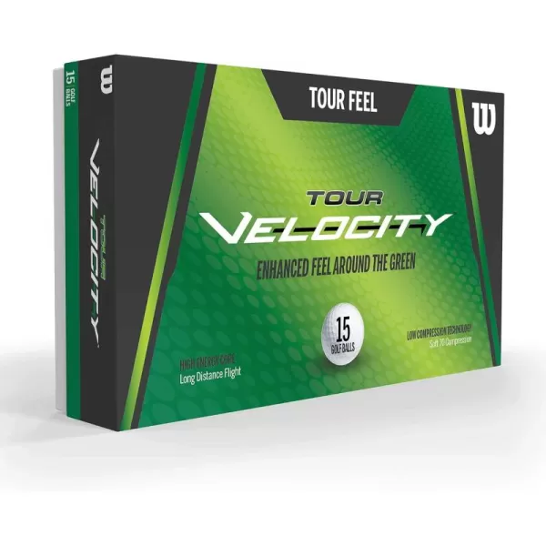 Wilson Golf Tour Velocity Distance, 15 Balls, White, Compression 70, Ionomer for Maximum Distance