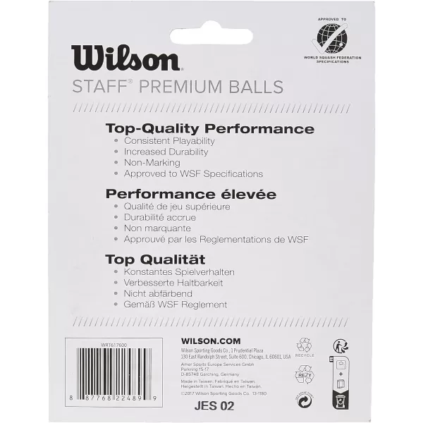 WILSON Staff Squash Balls)