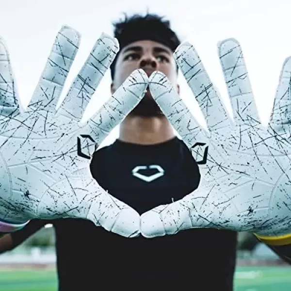 imageWILSON EvoShield Burst Football Receivers GlovesWhite