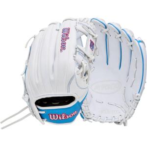 image:imageWilson 2026 A1000 Infield and Outfield Fastpitch GlovesWhiteCool BlueRed