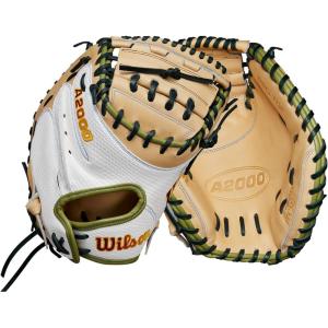 image:imageWilson Fall 2024 Sashel Palacios A2000 FPCM23SS 34 Fastpitch Catchers Mitt  Right Hand Throw WhiteBlondeOlive