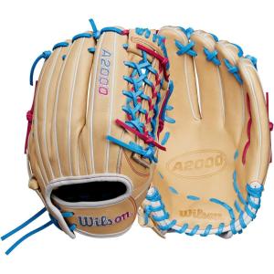 image:imageWilson Winter 2024 A2000 Fastpitch GlovesBlondeBlueFlamingo