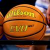 image:imageWILSON NCAA Evo NXT Official Indoor Game Basketballs  Sizes 6 and 7Optic YellowOrange