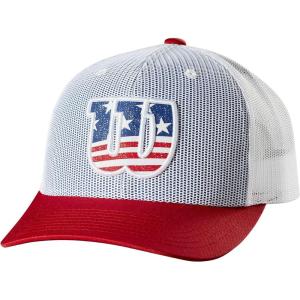 image:imageWILSON A2000 Leather Patch Snapback HatRedWhiteBlue