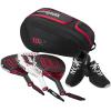 image:imageWILSON Bela Super Tour Padel Bag  BlackRed Holds up to 4 Paddles