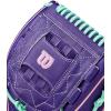 image:imageWilson Fall 2025 A2K Baseball GlovesPurpleFlamingoSeafoam