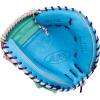 image:imageWilson Fall 2025 A2K Baseball GlovesSeafoamSky BluePink