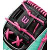 image:imageWilson Summer 2025 A2K Baseball GlovesBlackSeafoamFlamingo