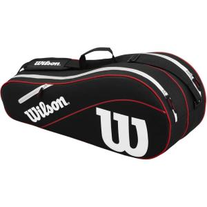 image:imageWILSON Advantage III Tennis Racket Bag  Holds up to 6 Rackets BlackWhiteRed