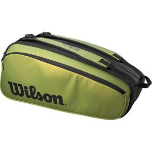 image:imageWilson Blade V8 Super Tour Tennis Racket Bag  GreenBlack Holds up to 9 Rackets