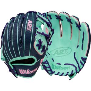 image:imageWilson Fall 2025 A2K Baseball GlovesNavySeafoamPink